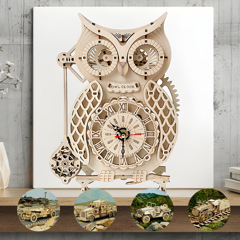 Super mechanisches Holzmodell-Puzzle-Set🦉