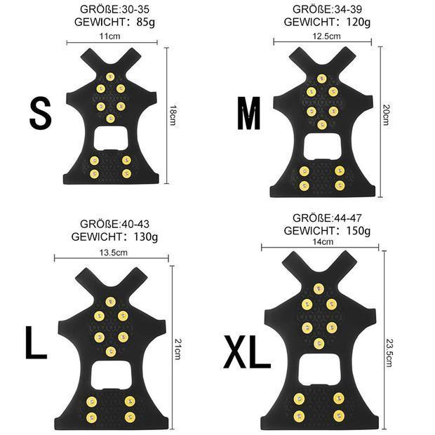 Steigeisen, Schuhe Spike und Silikon Band Anti Rutsch auf Eis und Schnee