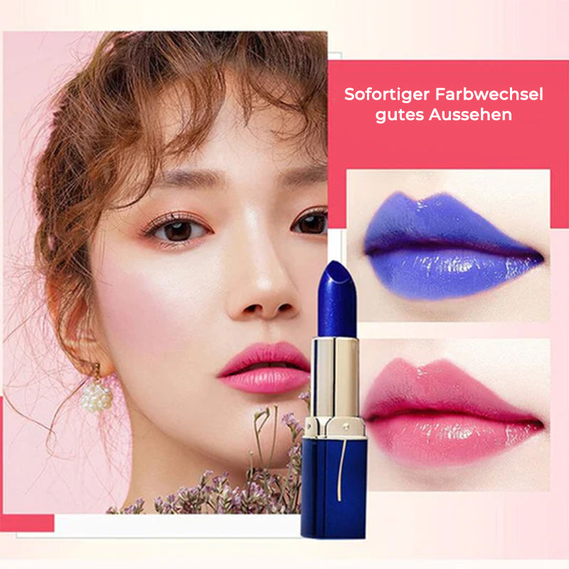 Blauer wasserfester Lippenstift mit Farbwechsel